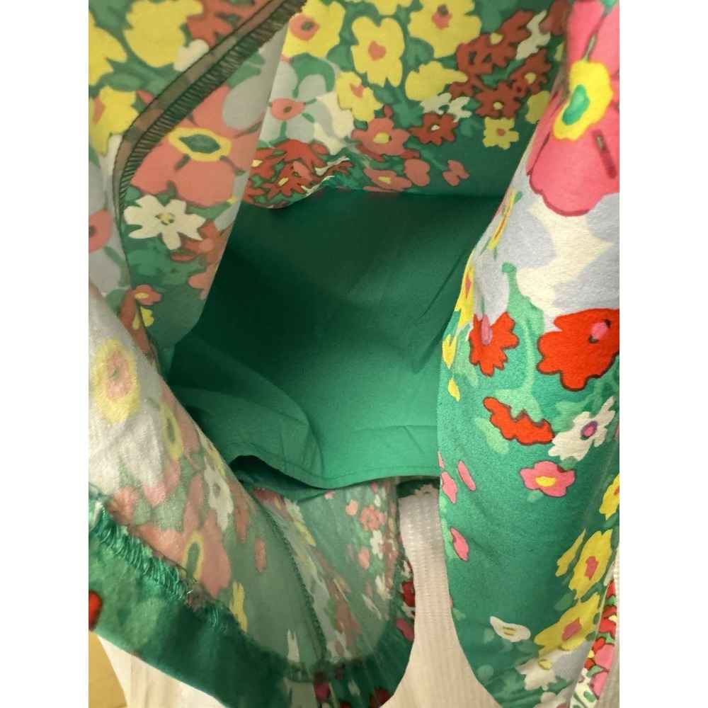 Talbots Women's SZ 2P Floral Sleeveless Fit and Flare Midi Dress‎ Green Pink - Picture 7 of 14